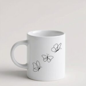 tazza farfalle in volo – line art