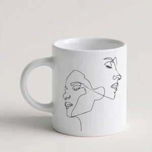 tazza dual faces – line art