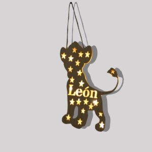 lampada personalizzata in legno – modello león